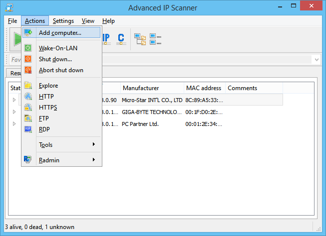 Advanced port scanner 2.5